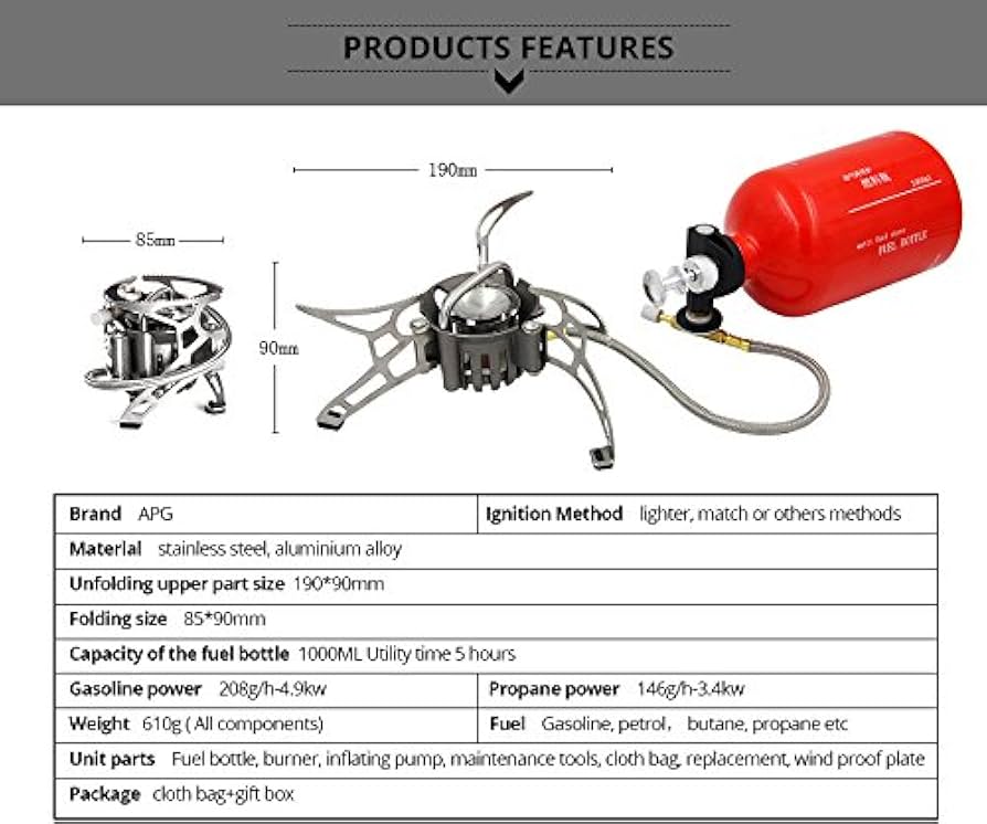Amazon | APG ポータブル キャンプ ストーブ オイル/ガス 多用途